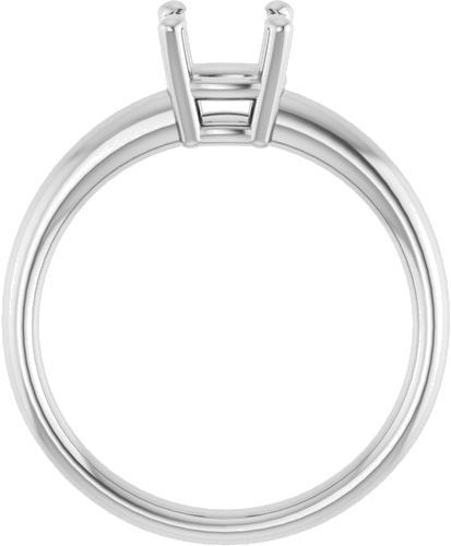 14K White 6 mm Cushion Engagement Ring Mounting (2)