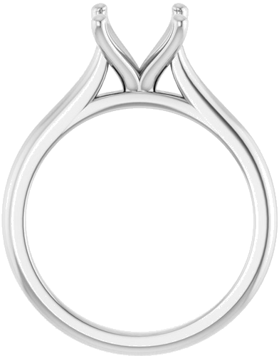 14K White 8 mm Round Solitaire Engagement Ring Mounting (2)