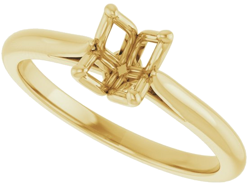 14K Yellow  7x5 mm Oval Solitaire Engagement Ring Mounting (5)