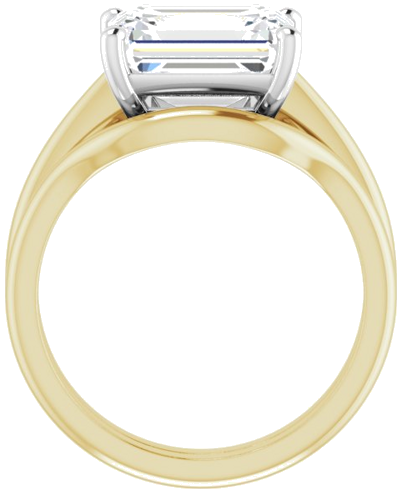 Sužadėtuvių Žiedas „Solitaire“ 585 Baltojo Ir Geltonojo Aukso Emerald 10mm x 8mm (7)