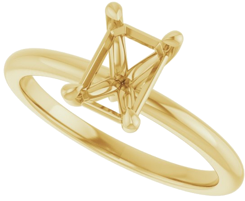 Sužadėtuvių Žiedas 585 Geltonojo Aukso Emerald 7mm x 5mm (5)