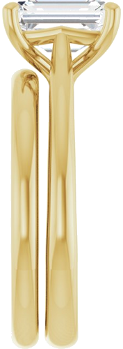 Sužadėtuvių Žiedas „Solitaire“ 750 Geltonojo Aukso Emerald 8mm x 6mm (9)