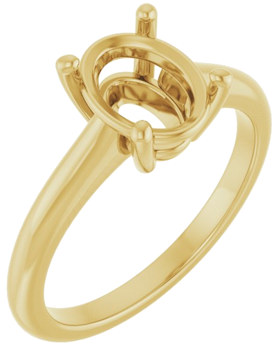 Sužadėtuvių Žiedas 585 Geltonojo Aukso Oval 9mm x 7mm (1)