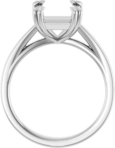 14K White 10x8 mm Emerald Engagement Ring Mounting (2)