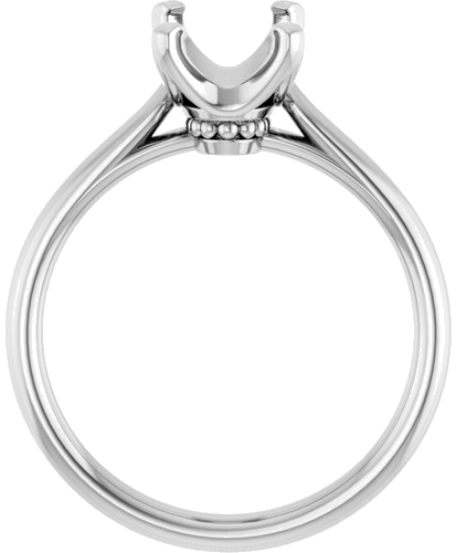 14K White 8x6 mm Emerald Solitaire Engagement Ring Mounting (2)