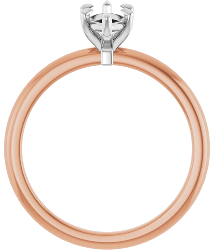 Sužadėtuvių Žiedas 585 Baltojo Ir Rožinis Aukso Marquise 9mm x 4.5mm (2)