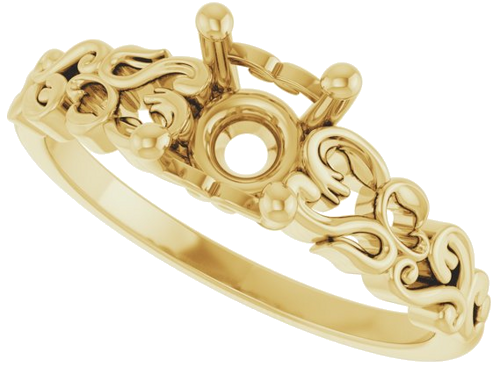 Sužadėtuvių Žiedas „Solitaire“ 585 Geltonojo Aukso Round 6.5mm (5)