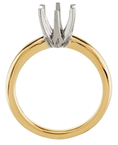14K Two-Tone 6.5 mm Round Tall 6-Prong Solstice Solitaire® Ring Mounting (2)
