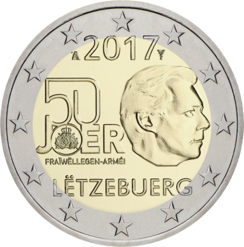 2017 Luksemburgas militārā dienesta 2 eiro monēta (1)