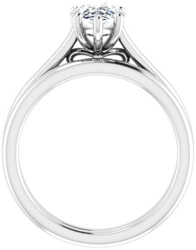 14K White  8x6 mm Pear Solitaire Engagement Ring Mounting (7)