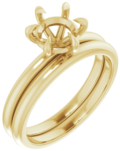 14K Yellow 7 mm Round Solitaire Engagement Ring Mounting (6)