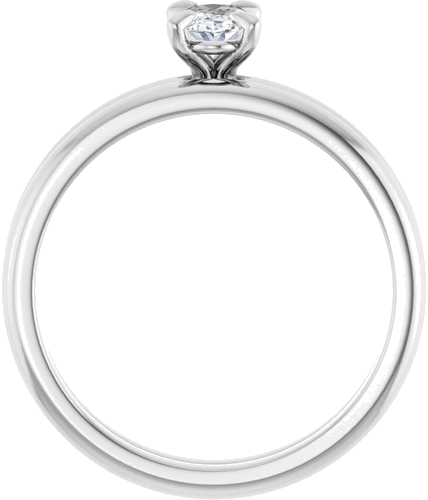 14K White  6x4 mm Oval Solitaire Engagement Ring Mounting (7)