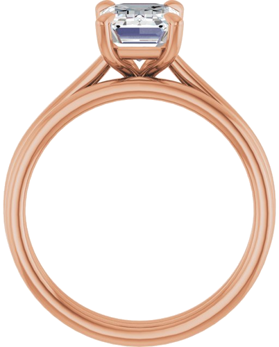 Sužadėtuvių Žiedas „Solitaire“ 585 Rožinis Aukso Emerald 8mm x 6mm (7)