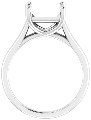 14K White 8 mm Square Solitaire Engagement Ring Mounting (2)