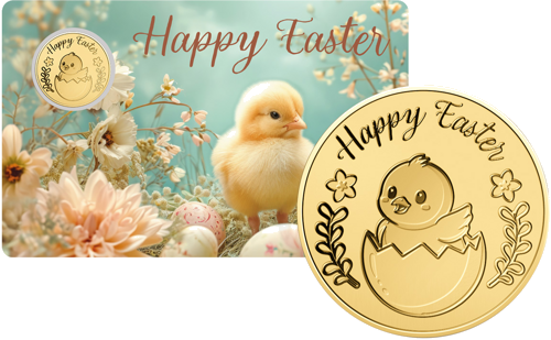 1/1000 oz Happy Easter Chick 1000 Francs Gabon Gold Coin (1)