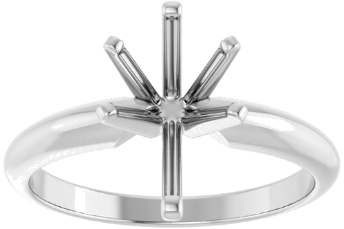 14K White 10.5x6.5 mm Pear 6-Prong Ring Mounting (3)