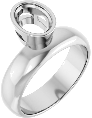 Sužadėtuvių Žiedas „Solitaire“ 585 Baltojo Aukso Oval 8mm x 6mm (1)