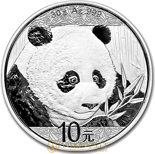30 g Panda Kinija 10 Juanių sidabrinė moneta 2018 (1)