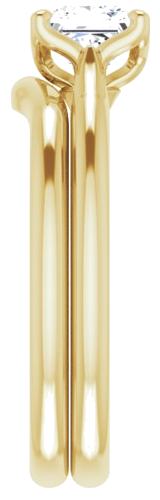 14K Yellow  5 mm Square Solitaire Engagement Ring Mounting (9)