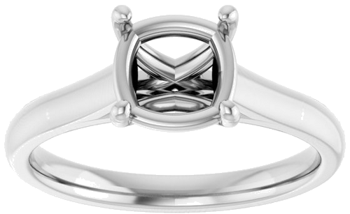 Sužadėtuvių Žiedas „Solitaire“ 585 Baltojo Aukso Cushion 7mm (3)