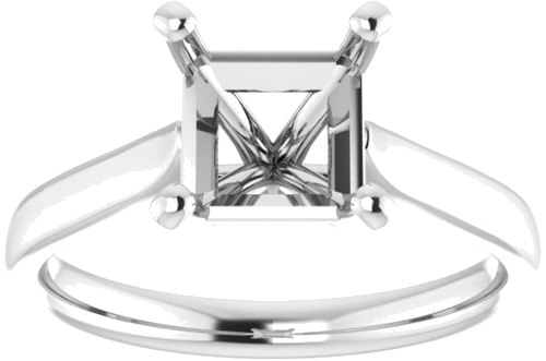 Sužadėtuvių Žiedas „Solitaire“ 585 Baltojo Aukso Square 6.5mm (3)