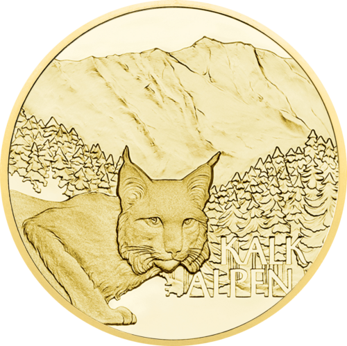 2021 Алпийски съкровища (Алпийски гори) Австрия 50 евро 1/4 oz златна монета с качество proof (1)