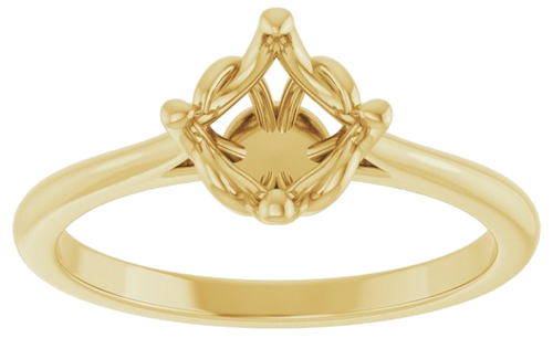 14K Yellow 6.5 mm Round Solitaire Engagement Ring Mounting (3)