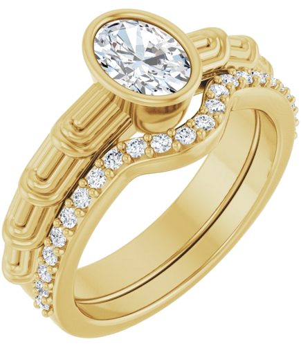 Sužadėtuvių Žiedas „Solitaire“ 585 Geltonojo Aukso Oval 7mm x 5mm (6)