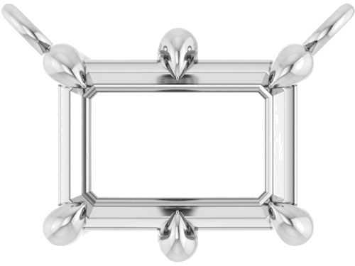 Pakabukas „Emerald 6-Prong“ 585 Baltojo Aukso Emerald 7mm x 5mm (1)