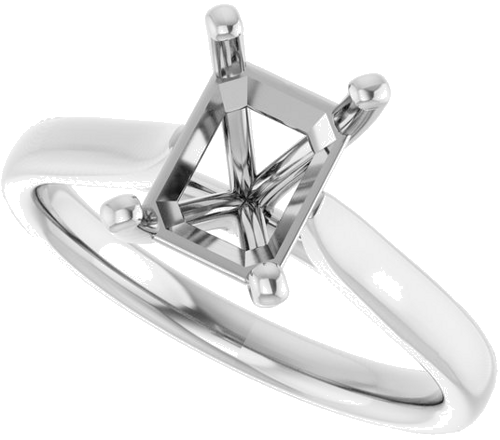 Sužadėtuvių Žiedas 18k white gold Emerald 8mm x 6mm (5)