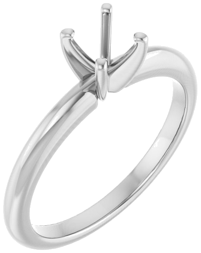 Platinum  5.2 mm Round Solitaire Engagement Ring Mounting (1)