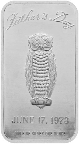 1 унция Исторический серебряный слиток 1973 День отца (1)