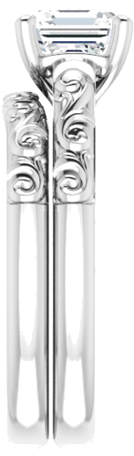 Sužadėtuvių Žiedas „Solitaire“ 585 Baltojo Aukso Asscher 6mm (9)