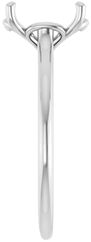 14K White  8x6 mm Emerald Solitaire Engagement Ring Mounting (4)