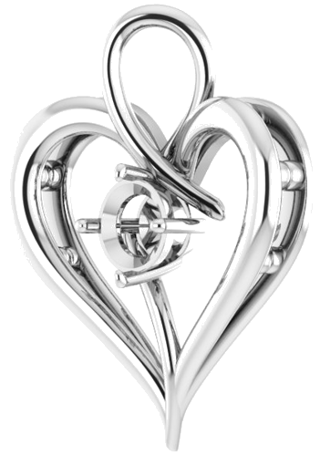 14K White  5.2 mm Round Pendant Mounting (2)