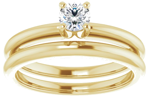 14K Yellow  4.1 mm Round Solitaire Engagement Ring Mounting (8)