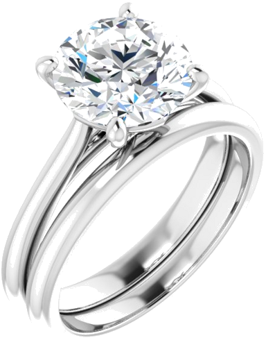 Sužadėtuvių Žiedas „Solitaire“ 750 Baltojo Aukso Round 8.8mm (6)