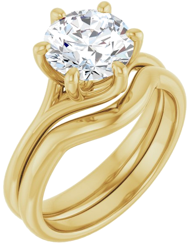14K Yellow 8 mm Round Engagement Ring Mounting (6)