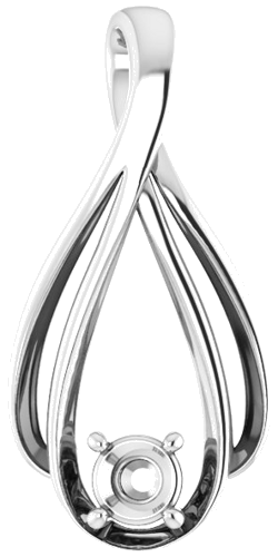 Sterling Silver  4.1 mm Round Pendant Mounting (1)