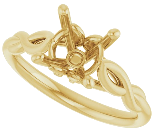 Sužadėtuvių Žiedas „Solitaire“ 585 Geltonojo Aukso Round 8mm (5)