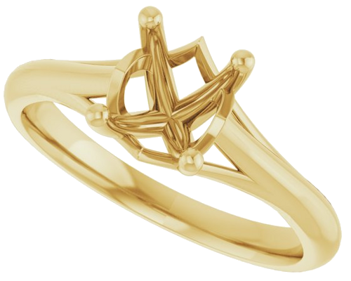 14K Yellow 8x6 mm Oval Solitaire Engagement Ring Mounting (5)