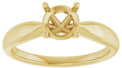 14K Yellow  6.5 mm Round Solitaire Engagement Ring Mounting (3)