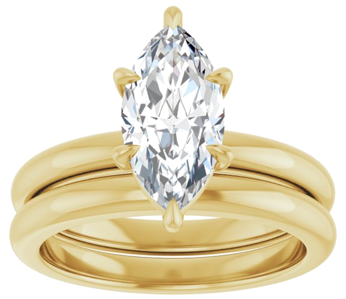 Sužadėtuvių Žiedas 585 Geltonojo Aukso Marquise 12mm x 6mm (8)