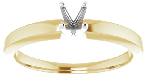 Sužadėtuvių Žiedas „Solitaire“ 585 Baltojo Ir Geltonojo Aukso Round 3.75mm (3)