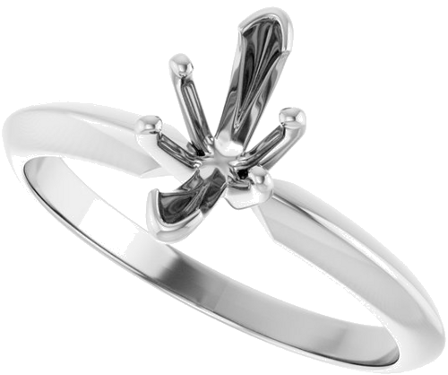 14K White 6-Prong 8.6x4 mm Marquise V-End Solitaire Ring Mounting (5)