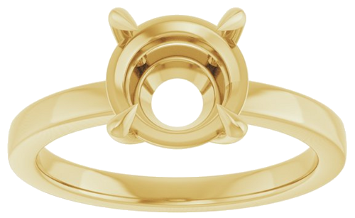 14K Yellow 8.2 mm Round Solitaire Engagement Ring Mounting (3)