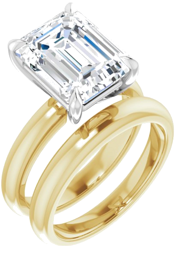 Sužadėtuvių Žiedas „Solitaire“ 585 Baltojo Ir Geltonojo Aukso Emerald 11mm x 9mm (6)