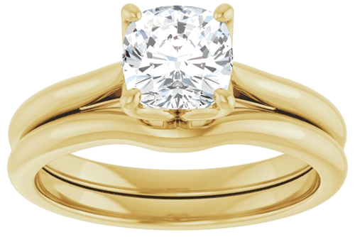 Sužadėtuvių Žiedas „Solitaire“ 585 Geltonojo Aukso Cushion 6mm (8)