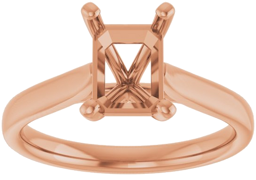 Sužadėtuvių Žiedas „Solitaire“ 585 Rožinis Aukso Emerald 8mm x 6mm (3)