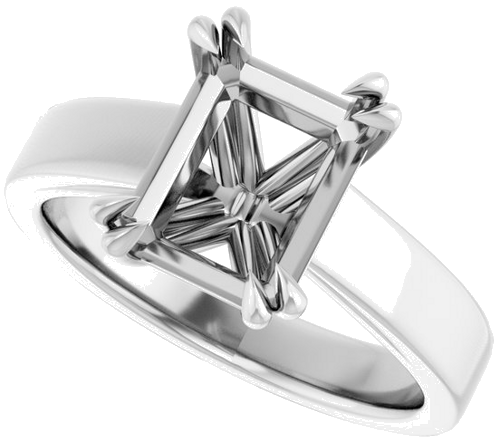 Sužadėtuvių Žiedas „Solitaire“ 585 Baltojo Aukso Emerald 9mm x 7mm (5)